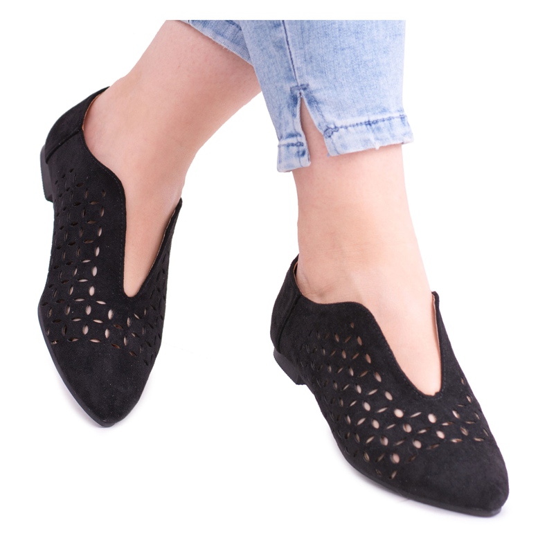 Lu Boo Black Suede Naisten Slip-on Synthia -kengät musta