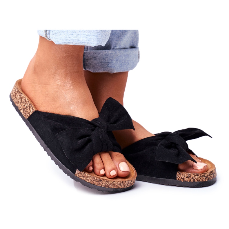 PS1 Naisten tohvelit korkkinauhoilla Wendy Black musta