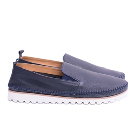 Perlugo Navy Blue Miesten nahkakengät tummansininen