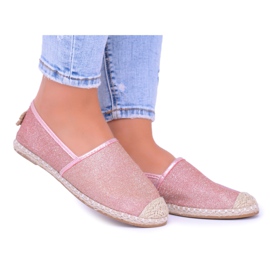 Lu Boo Naisten Espadrilles Slip On Glitter Ruusukulta Miravet vaaleanpunainen