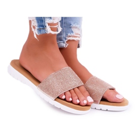 Lu Boo Naisten paljetit Sandaalit Samppanjaherkut vaaleanpunainen