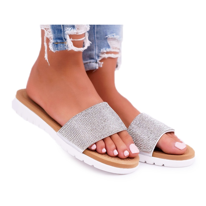 Lu Boo Naisten hopeatossut, joissa on paljetteja harmaa