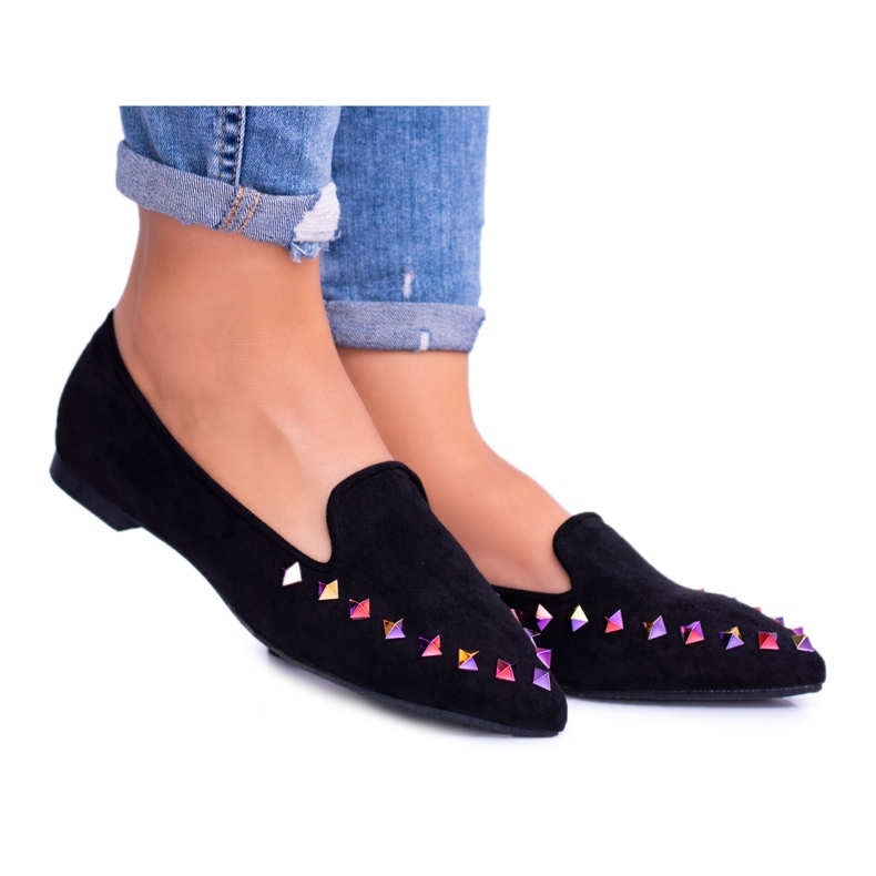 Lu Boo Black Lords Iridescent Jets Suede Spike musta