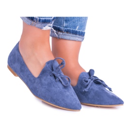 Lu Boo Navy Blue Ballerinat In Lordsy Spitz Suede Feliciano tummansininen