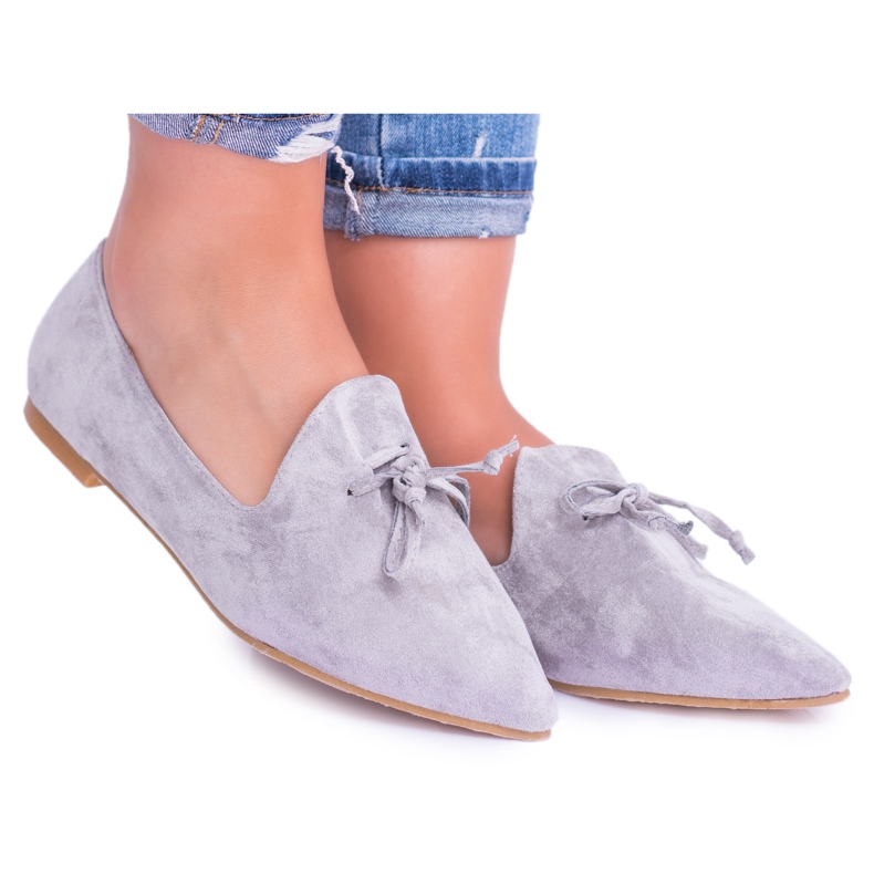 Lu Boo harmaat ballerinat In Lords Spitz Suede Feliciano