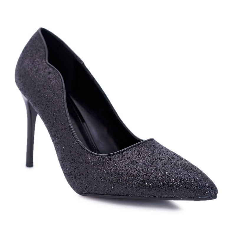 FB1 Black Glitter Extrade Naisten stilettot musta
