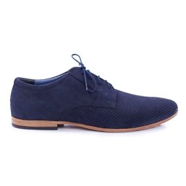 Bednarek Polish Shoes Miesten Brogues Bednarek Nubuck Openwork Navy Blue Hermes tummansininen