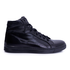 Bednarek Polish Shoes Miesten nahkaiset lenkkarit Bednarek Black Edys musta