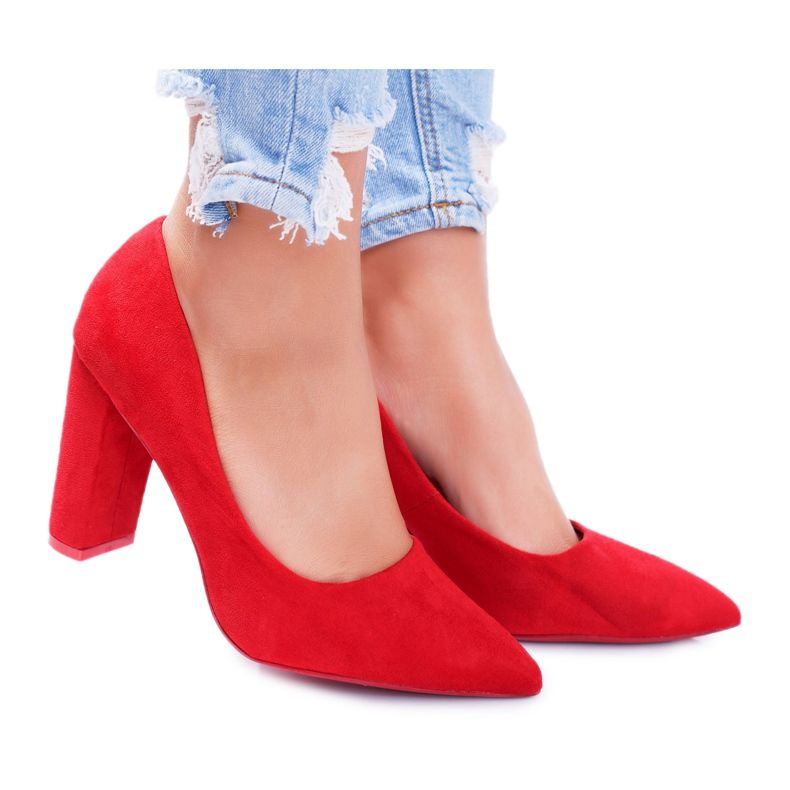 SEA Naisten Avokkaat Kantapää Mokkanahka Punainen Mansikka