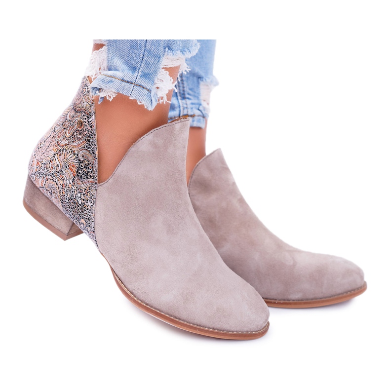 Naisten matalat saappaat Maciejka Kevätnahka Beige 04091-04