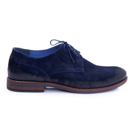 Miesten Brogues Casual Nahka Nikopol Navy Blue Lajos tummansininen