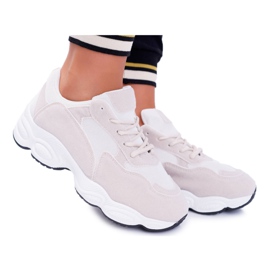 NFR Naisten urheilukengät Mokkanahka beige ja valkoinen tikkari ruskea