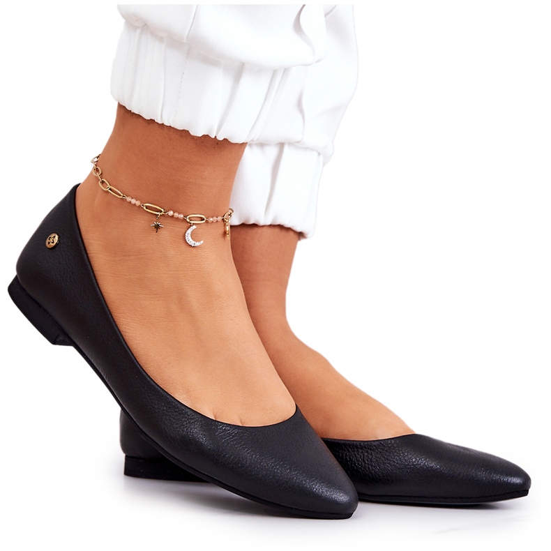 Maciejka Nahka Musta Naisten ballerinat 04100