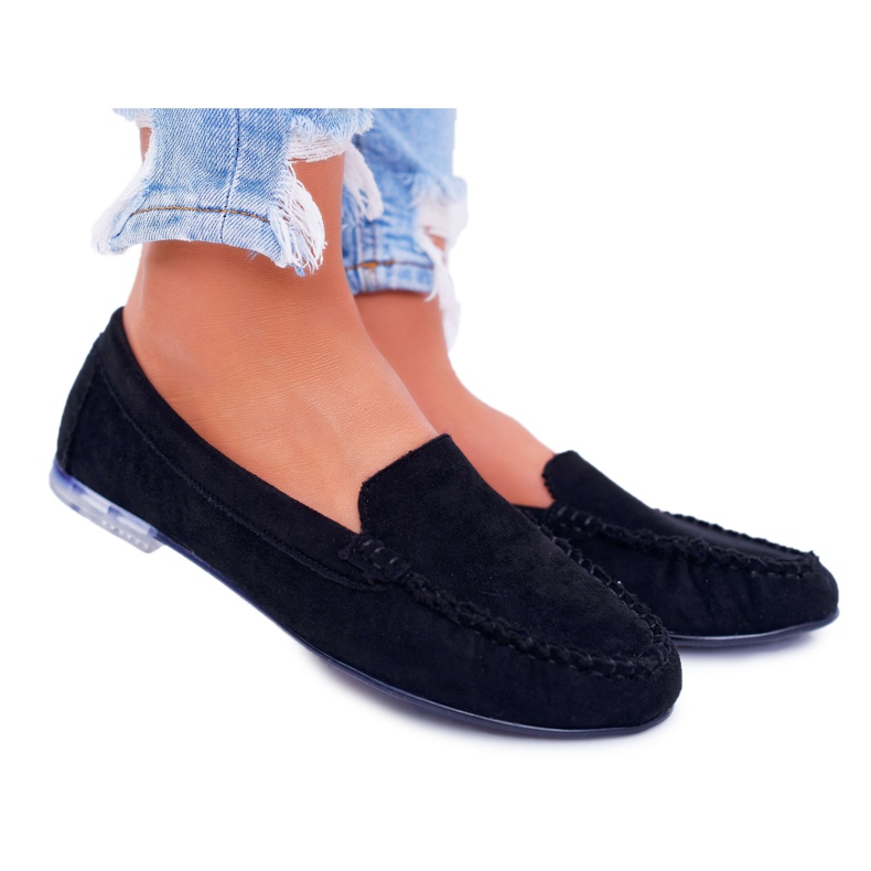 Naisten Loaferit Sergio Leone Suede Black Winted musta