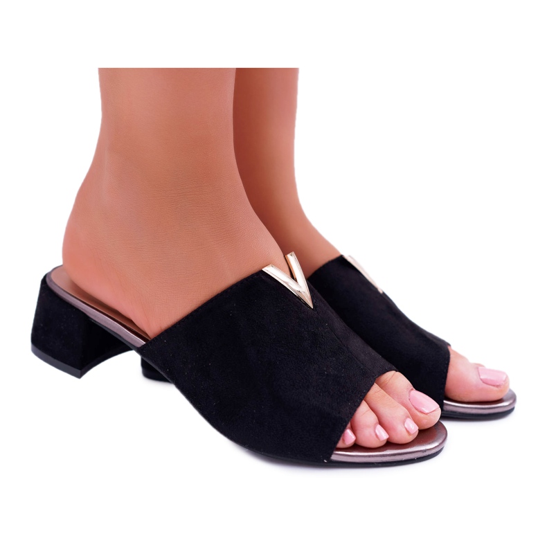 Vinceza Naisten klassiset tyylikkäät tossut mustalla Demea -lohkolla