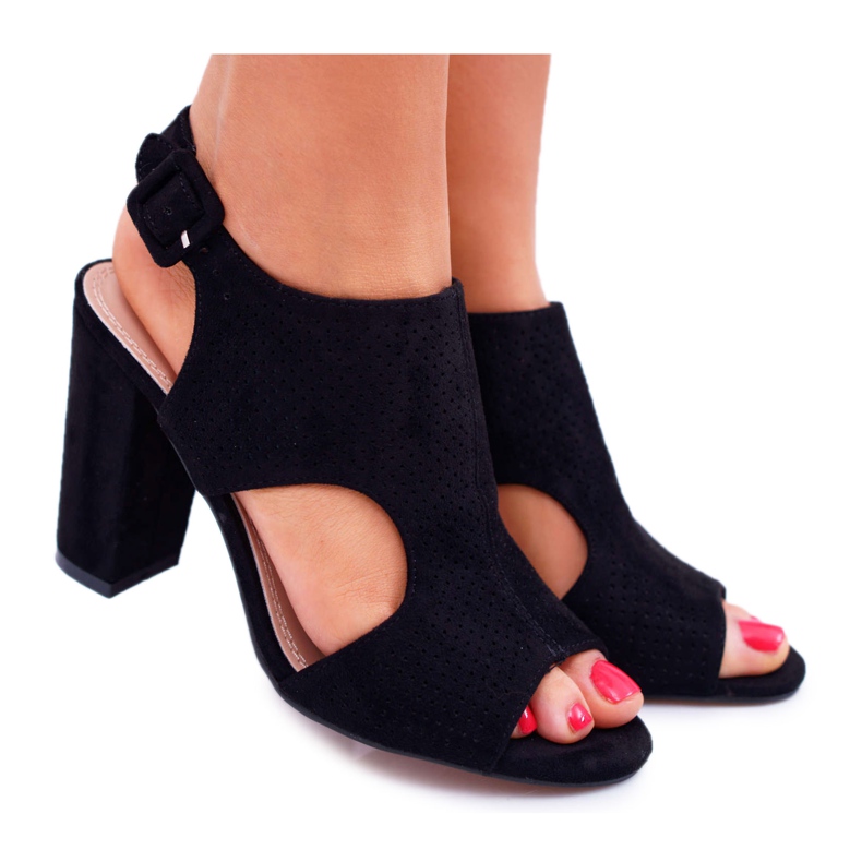 HAN Naisten sandaalit kantapäässä Avoin mokka musta HiBaby