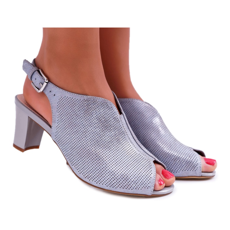 Naisten sandaalit korkealla korolla Sergio Leone SK800 Harmaa Fanfara
