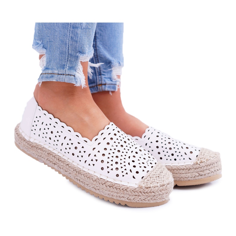 HAN Naisten espadrilles, Slip-on White Satisfaction valkoinen