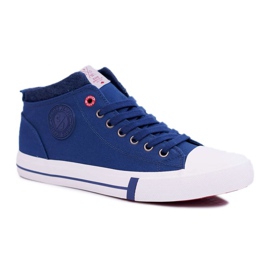 Cross Jeans Miesten lenkkarit High Cross Farkut Kangas Navy Blue DD1R4057 tummansininen