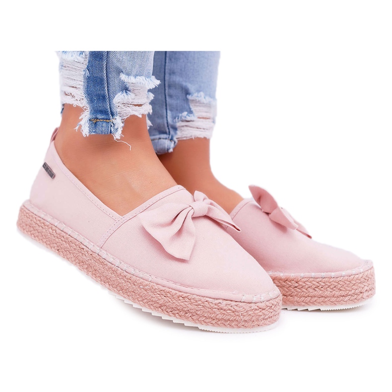 Naisten espadrillien materiaali Big Star Pink DD274785 vaaleanpunainen