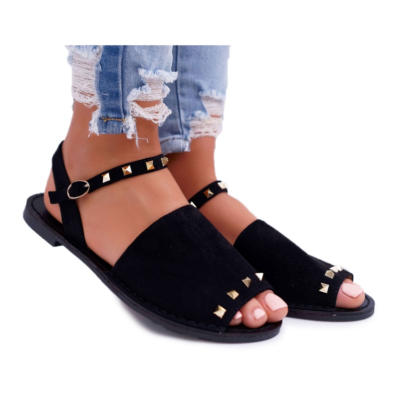 Naisten sandaalit Lu Boo Suede Black Silena musta