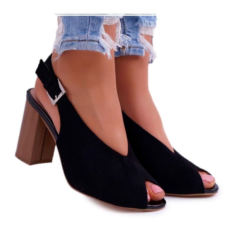 EVE Naisten sandaalit Suede Black Celian musta