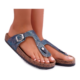 EVE Naisten tohvelit Navy Blue Flip-flops Baisan tummansininen