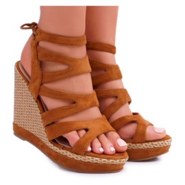 FRERY Naisten sandaalit Wedge A String Camel Liluena ruskea