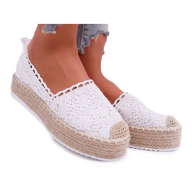 BUGO Naisten Pitsi Espadrilles Valkoinen Lovely Haven