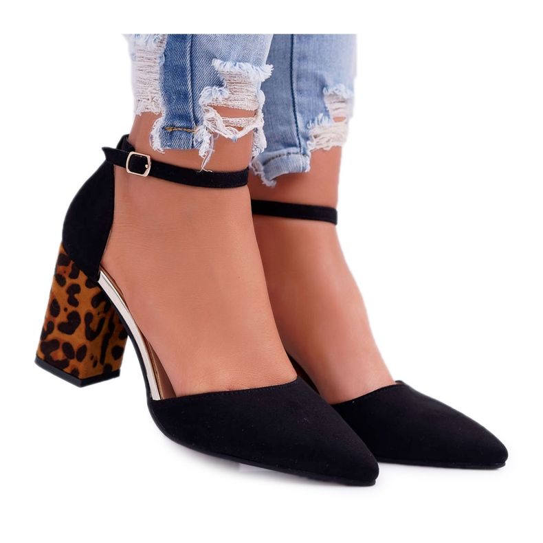 SEA Naisten Avokkaat Kantapäässä Leopard Musta Ferri ruskea