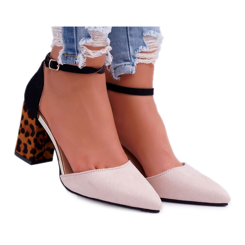 PS1 Naisten Avokkaat kantapäässä Leopard Beige Ferri musta monivärinen