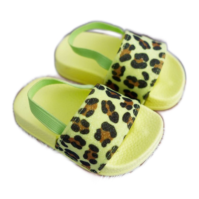 FRROCK Lasten tossut Brocade Leopard Lime Rimia monivärinen vihreä
