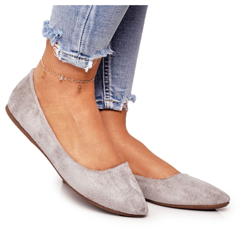 PS1 Harmaat naisten ballerinat Suede Dermeno