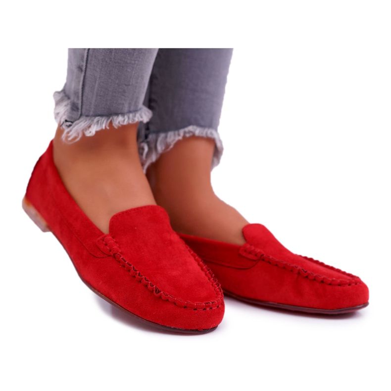 Naisten Loaferit Sergio Leone Suede Red Winted punainen