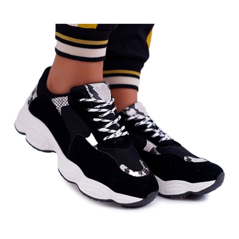 NFR Naisten urheilukengät Suede Black Snake Skin Lollipop musta harmaa