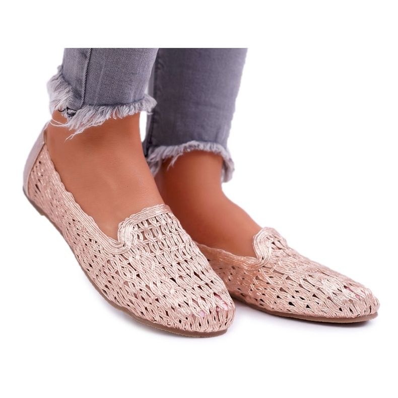 Naisten ballerinat Lu Boo punottu ruusukulta 4Ever vaaleanpunainen