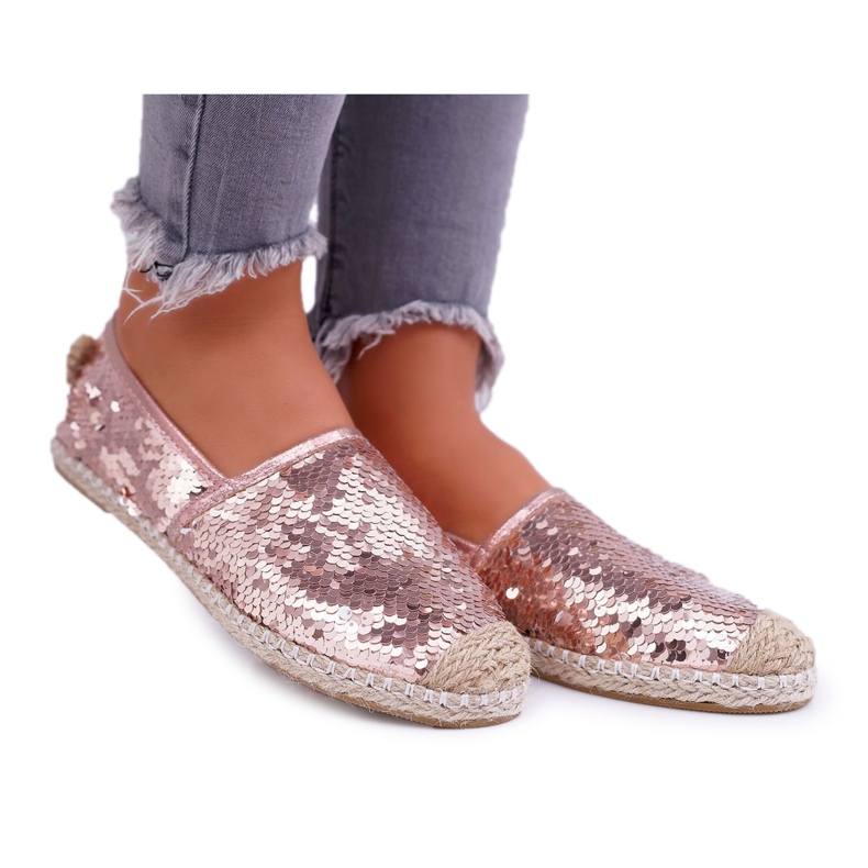 Naisten espadrillit Lu Boo Pink Sequins Destino vaaleanpunainen