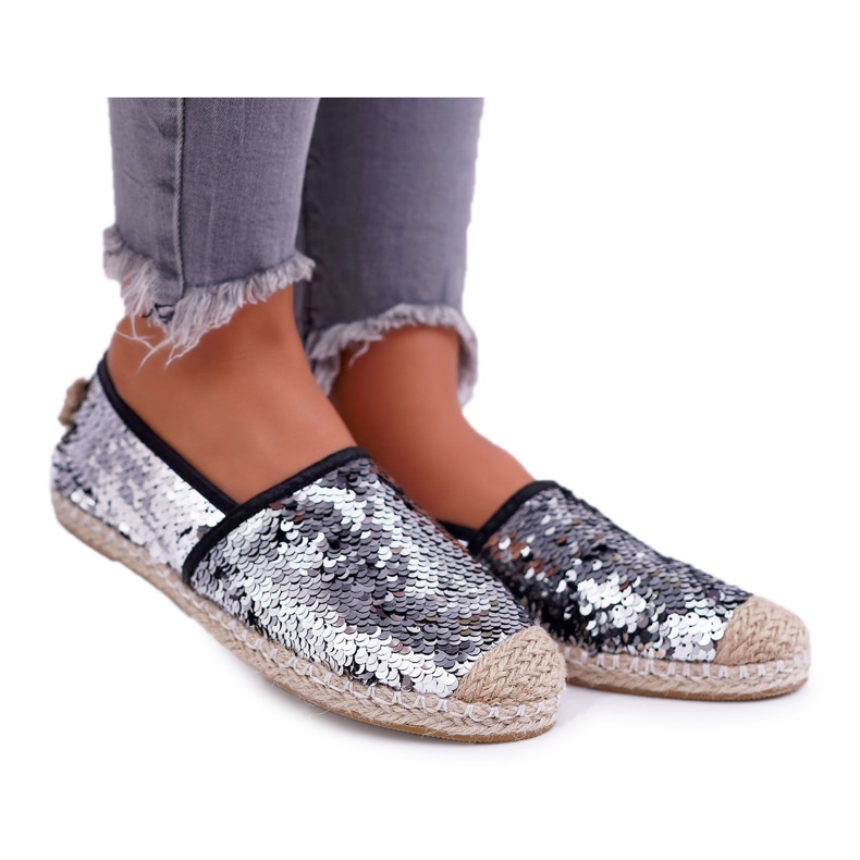 Naisten espadrillit Lu Boo Silver Paljetit Destino harmaa