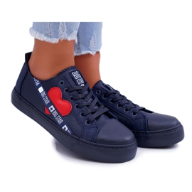 Naisten lenkkarit Big Star Navy Blue ja sydän EE274258 tummansininen