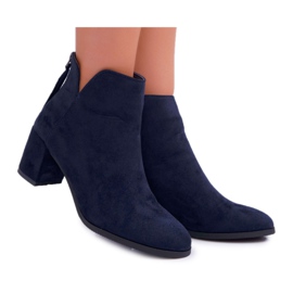 Vinceza Naisten saappaat kantapäässä Mokka Navy Blue Mimosa tummansininen