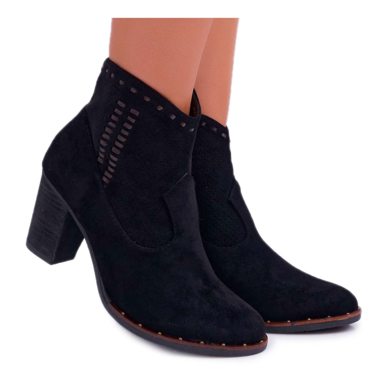 FP1 Naisten saappaat kantapäässä Suede Black Westema musta