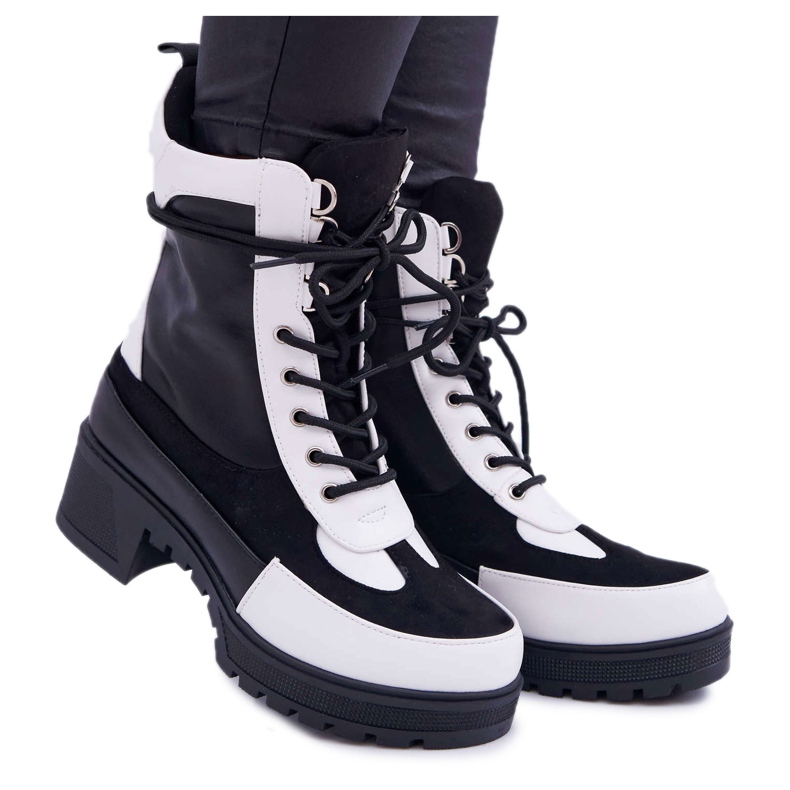 HAN Ridley High Lace-up naisten saappaat valkoinen musta