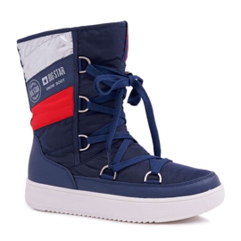 Naisten lumikengät turkiksella Big Star Navy Blue EE274657 tummansininen