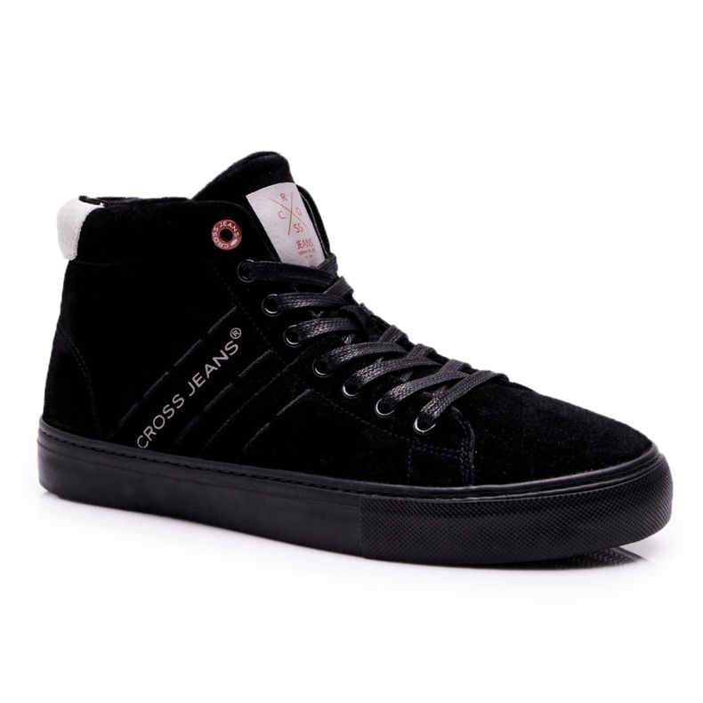 Cross Jeans Miesten lenkkarit High Cross Farkut Nahka Mokkanahka Musta EE1R4057C