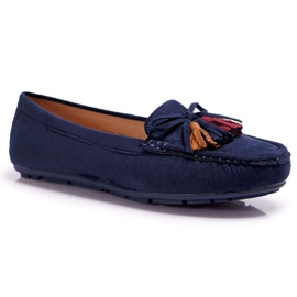 Naisten Mokkasiinit Suede Navy Blue S.Barski A199 Mohabe laivastonsininen