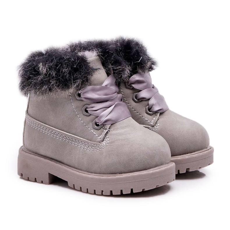 Harmaat, lämpimät lasten saappaat Trappers Fobos