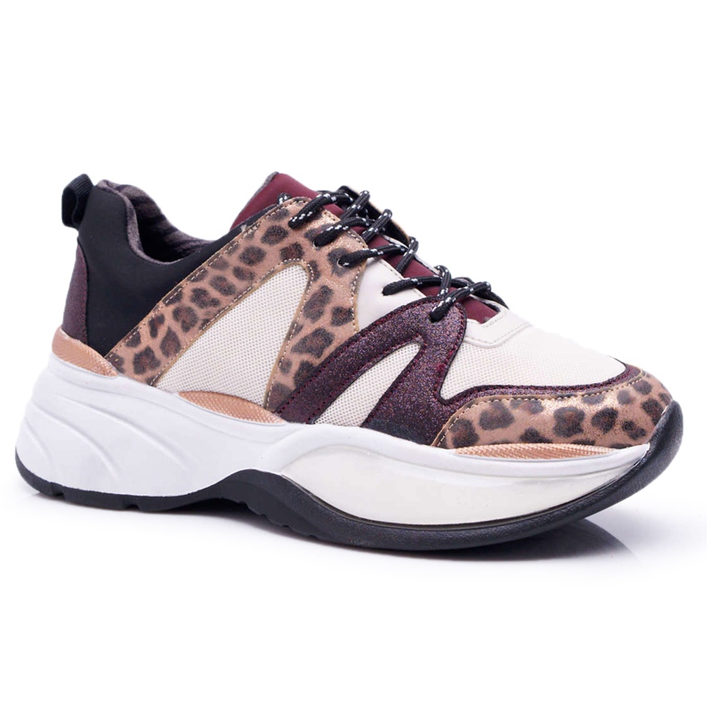 Naisten urheilukengät Burgundy Snake Skin Larey punainen