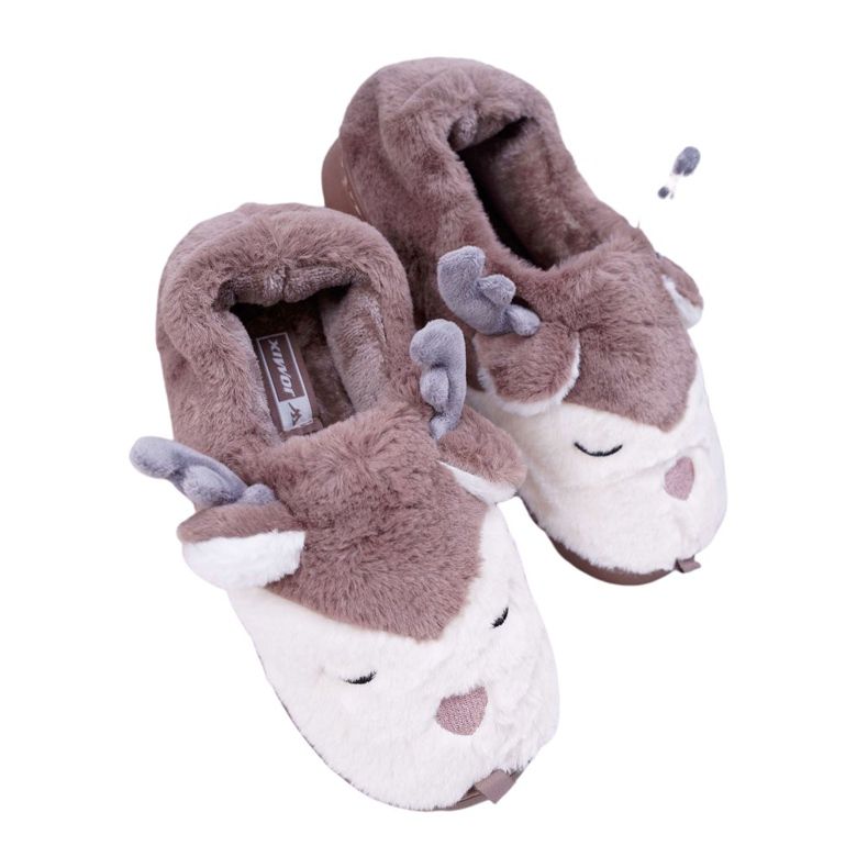 BUGO Naisten tohvelit turkis ruskea poro poro