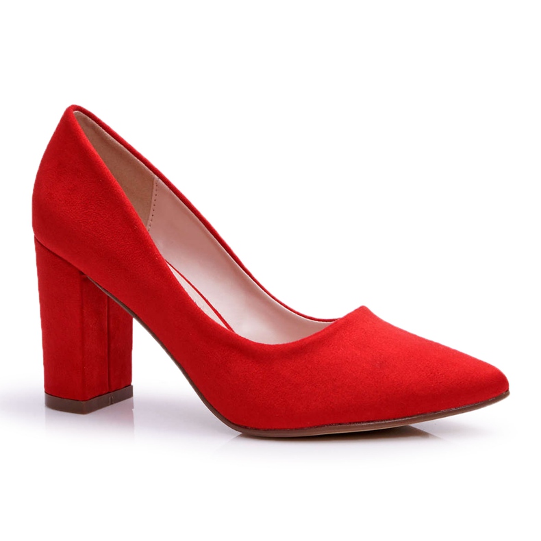 Naisten pumput mokkanan punaisen pylväällä punainen