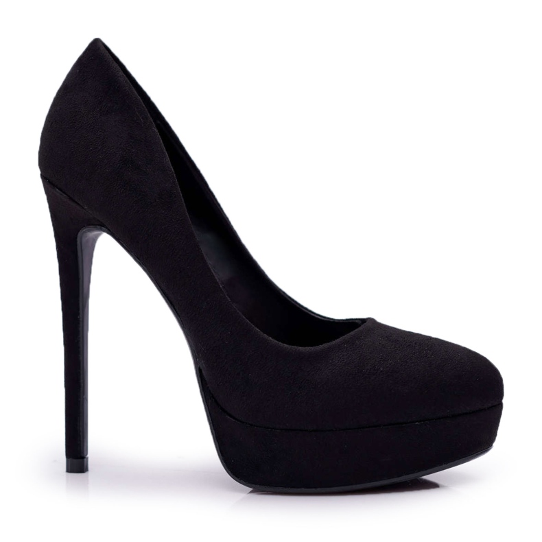 SEA Naisten Stilettos Suede Platform Musta Gervalo
